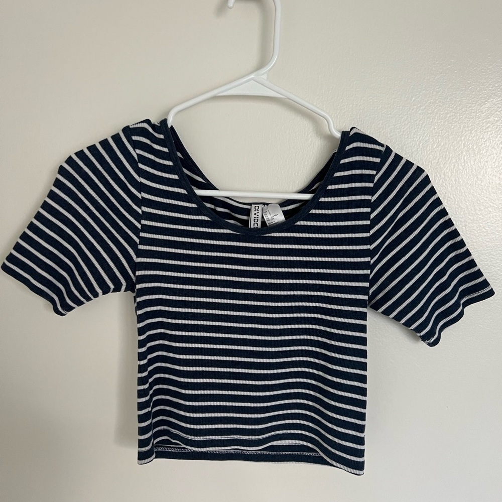 Blue and white striped